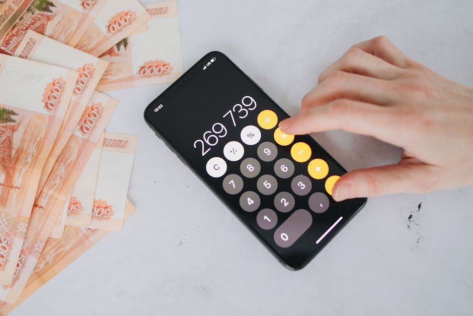profit calculation on phone screen